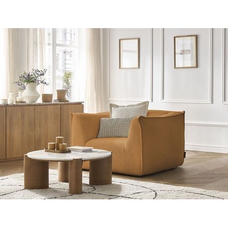 BOBOCHIC - Fauteuil GIORGIA tissu bouclette Jaune (1/5)