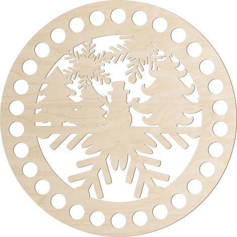 Base per uncinetto DNO da 15 cm in compensato di betulla, ornamento per albero di Natale, modello natalizio (1/5)
