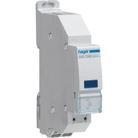 Voyant LED bleu 230VAC QC passage de barre HAGER SVS124B