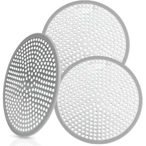 Set of 3 (Grey) Stainless Steel Drain Strainers for Bathtub, Kitchen, Bathroom, Shower (1/5)