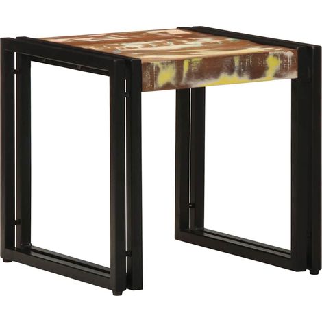 Couchtisch 40 x 40 x 38 cm Massives upgecyceltes Holz
