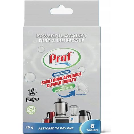 Praf - pastillas de limpieza para pequeños electrodomésticos, 6 unidades, 36 g cada una