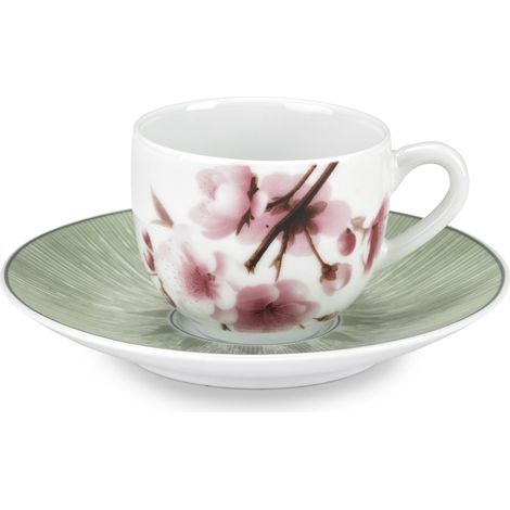 Fade Spring set 6 tazze caffè porcellana colori assortiti con piattino