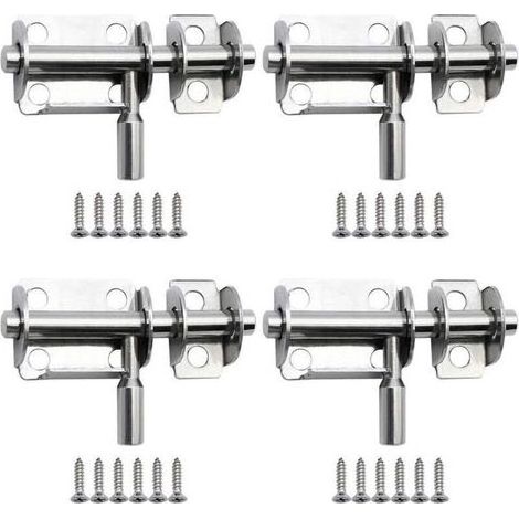 4 Pièces 65mm Mini Verrous de Porte Coulissants en Acier Inoxydable loquets de Porte de Sécurité avec Vis pour Porte de Salle de Bain Porte en Bois Porte pour Animaux de Compagnie Cha (1/4)