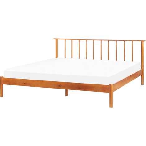 Cama con somier de madera de pino clara moderno cabecero de listones 180 x 200 cm Barret II (1/5)