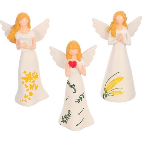 3 Pièces Figurine Ange Gardien Forme de Cœur Mini Statue Ange pour Noël Décoration Étagère pour Thanksgiving Cadeau Commémoratif (1/5)