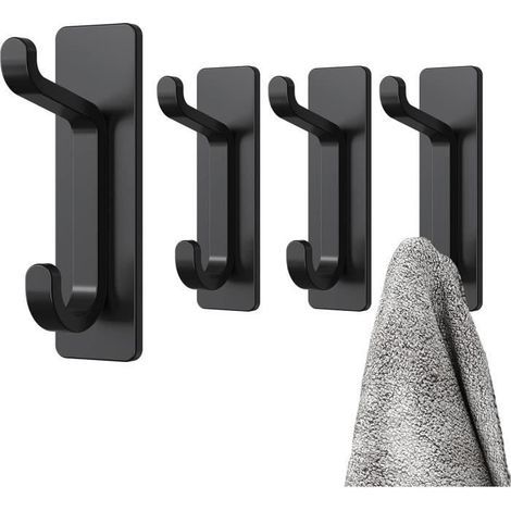 Patère - Non spécifié - Noir - 4 Pcs - Aciers inoxydables - Utilisation intérieure (1/4)