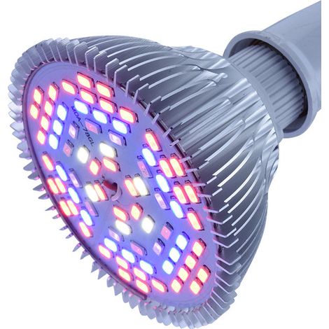 Ampoule de culture à LED 50W, ampoule à spectre complet pour plantes 78LEDs, lampe de culture pour plantes d'intérieur, légumes et semis, lumière de culture pour serre, sol organique (1 paquet) A (1/3)