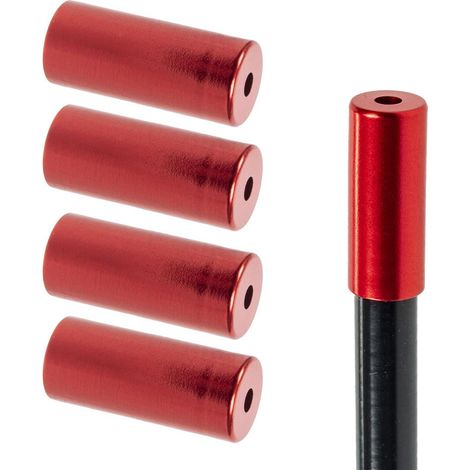 Estremità dell'alloggiamento del freno, alluminio 5 mm, 5 pezzi, rosse (1/5)