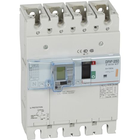 Disjoncteur magnétothermique différentiel DPX³250 pouvoir de coupure 25kA 400V - 4P - 160A - LEGRAND
