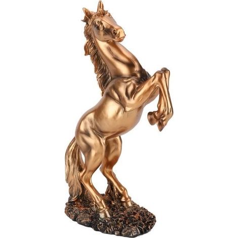 Sonew Ornement de bureau antique Statue de Cheval Sculpture Résine Européen Style Décoration Ornement de Bureau (Cuivre) (1/4)