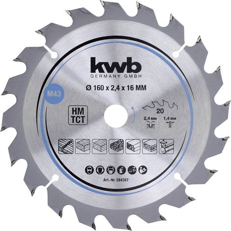 kwb 584357 Lame de scie circulaire au carbure 160 x 16 mm 1 pc(s) (1/4)
