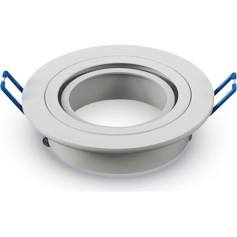 V-TAC Runder LED-Einbaustrahlerhalter GU10 und GU5.3 (MR16) Farbe Weiß Einstellbar