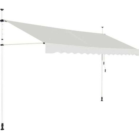 Protection Solaire Store Banne Balcon 395x120cm Télescopique Réglable sans Perçage avec Manivelle pour Terrasse (1/5)