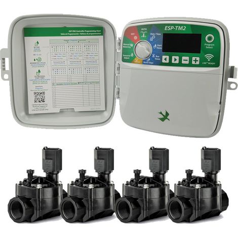 Programmateur d'arrosage extérieur 4 zones Rain Bird ESP-TM2 Arrosage automatique du jardin 4 Electrovannes 100HV 24V 1''