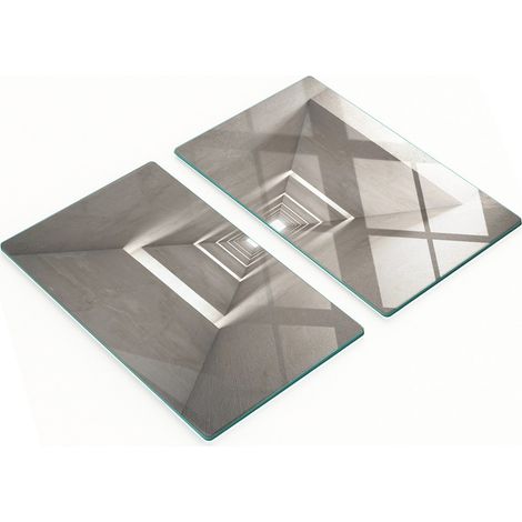 Juego de tablas de cocina de vidrio templado con estampado de hormig贸n, 2 x 30 x 52 cm.