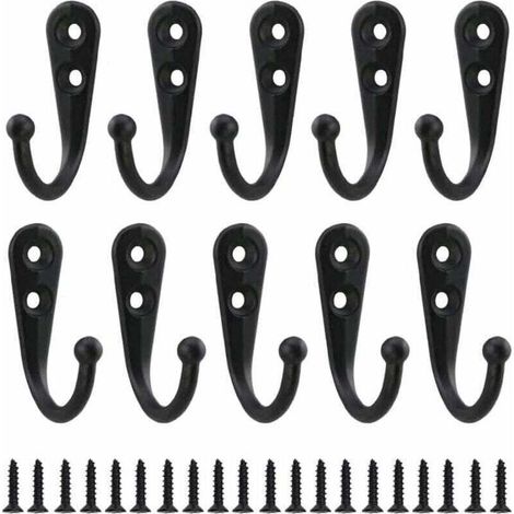 Patères Porte Manteau Mural Vintage, Lot de 10 Crochets de Fixation Murale pour Suspendre Vêtements, Manteaux et Accessoires Décoratifs Style Rétro (1/4)