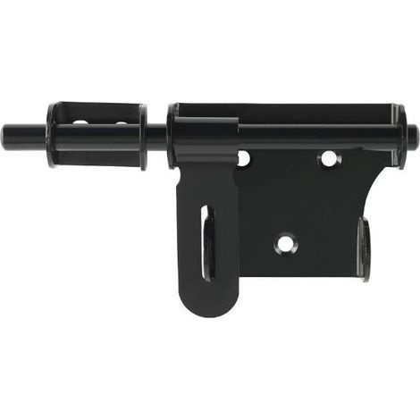 Verrou de Porte Loquet Porte Coulissante Verrou de Portail 15 cm avec Trou pour Cadenas Serrure de Porte Extérieure ou Intérieure, Acier Inoxydable Noir (1/5)