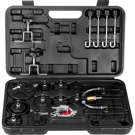 Kit purge maître-cylindre de frein, 12 pcs, ensemble d'adaptateurs de purge de frein, avec kit complet et poignée, professionnel et durable, pour remplissage du liquide de frein des véhicules (1/5)