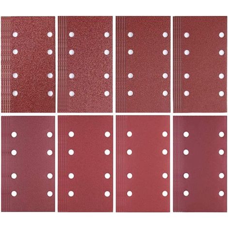 80 Feuilles Abrasives pour Ponceuse,93 x 185 mm Feuilles Abrasives Ponceuse Papier Ponçage,Papier Abrasif pour Ponceuse à Souris pour Ponceuses Bosch Multi-Sander,grains 40/60/80/120/180/240/320/400