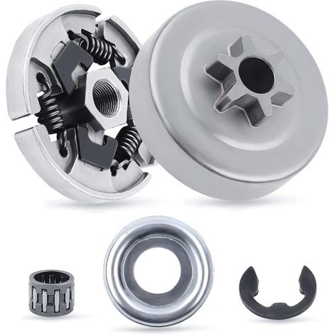 Pignon d'embrayage 3/8 pouces 6 dents pour tronçonneuse STIHL MS170 MS180 017 018 MS210 MS230 MS250 021 023 025 Remplacement OEM 1123 640 2005 Disque d'embrayage à roulement à aiguilles Clip en E Emb (1/5)