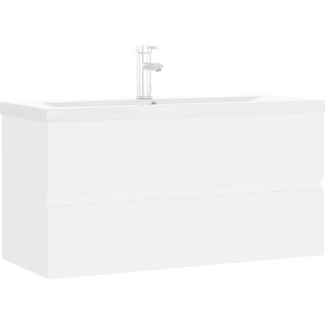 vidaXL Mueble con lavabo madera de ingeniería blanco (1/2)