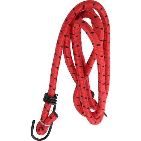 Cordes élastiques avec crochets, sangles élastiques en caoutchouc pour porte-vélos, camping, rouge (1/5)