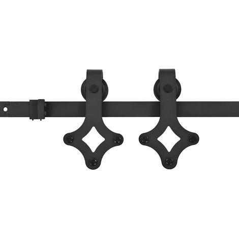 Maison Exclusive - Schiebetürbeschlag-Set SKIEN 200 cm Stahl Schw (1/5)