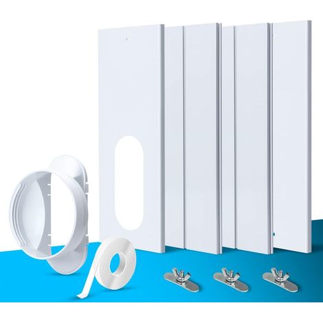Polyvinylchlorid (PVC), 4-teiliges Fensterplatten-Set für mobile Klimaanlagen, tragbares Schiebeset, verschiebbare Abdichtung mit Schlauchadapter