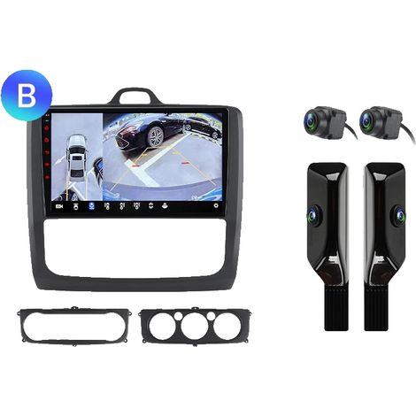 Autoradio, 9" Display, Multimedia-Funktionen, Kompatibel mit Ford Focus Mk2-Mk3 (2004-2011), V1 Plus (6GB 128GB)B 360 B (1/2)
