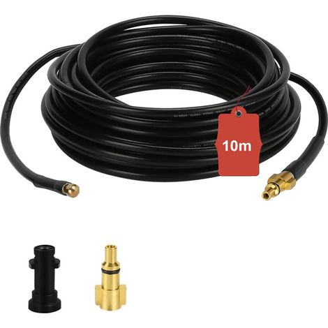 Tuyau de nettoyage de canalisations Lospitch de 10 m pour nettoyeurs haute pression Kärcher Kränzle K2 - K7 (1/5)