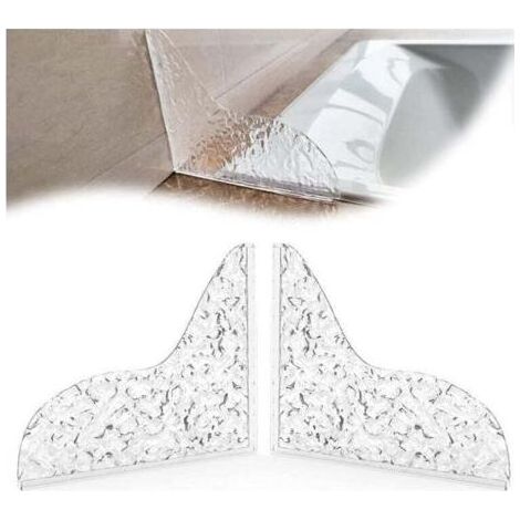 Lot de 2 protections anti-éclaboussures autocollantes en acrylique pour douche et baignoire, empêchent les fuites d'eau et protègent la salle de bain contre les éclaboussures (1/4)