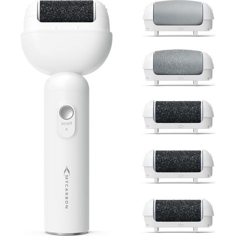 Lima eléctrica potente para pies con 5 rodillos de repuesto, resistente al agua IPX6, lijadora de pies inalámbrica profesional para pedicura, lima recargable para el cuidado de los pies, eliminación d (1/5)