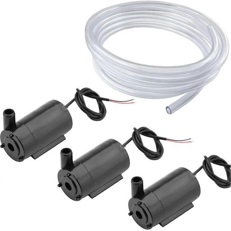 Lot de 3 mini-pompes submersibles CC 3V/5V avec micro-moteur CC et tuyau transparent de 3 m. (1/5)