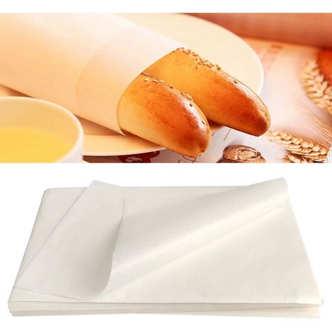 500 Stück lebensmittelechtes Backpapier, antihaftbeschichtet, ölbeständig, für Kuchen, Brot und Gebäck, 20 x 30 cm (1/5)