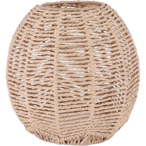 Abat Jour Rotin Tissé Main Style Rétro éclairage Décoratif Lustre Lampe Couvercle (1/4)