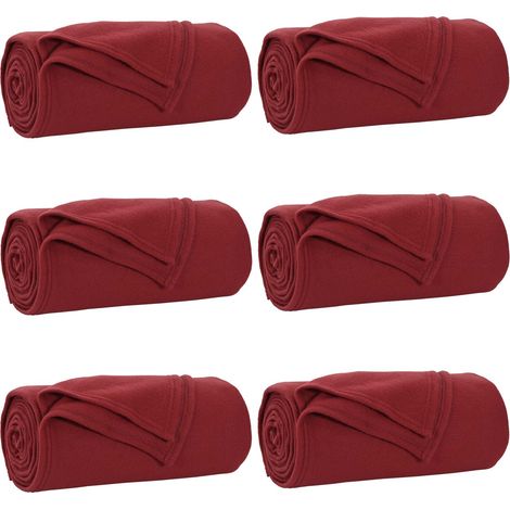 Couvertures à jeter 6 pcs Rouge Bordeaux 200 x 150 cm Toison