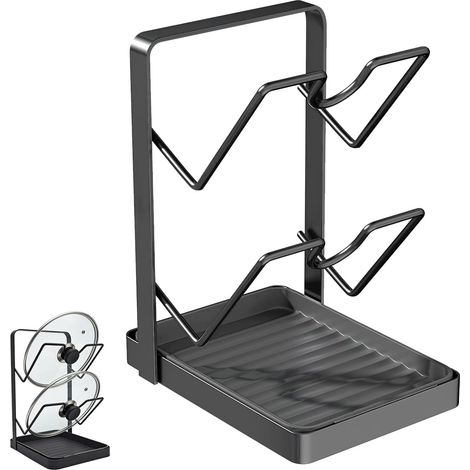 1 Support Couvercle,Acier Inoxydable,2 Fentes,Rangement Vertical,Cuisine (1/5)
