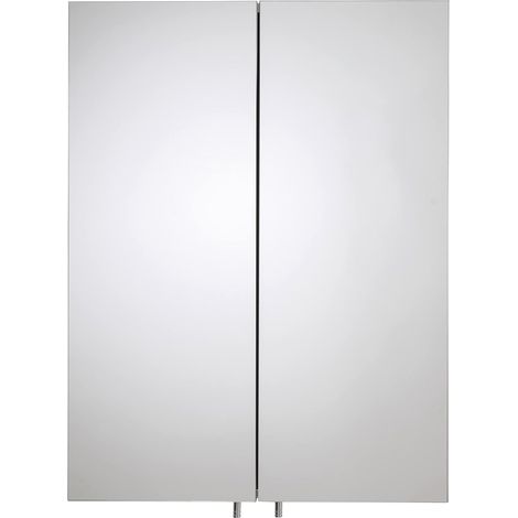 Croydex Double Door Bathroom Cabinet, Stainless Steel , 67 x 50cm - Anton (1/6)