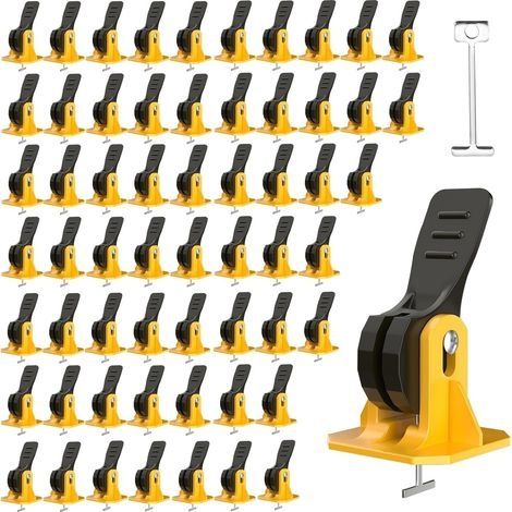 50 Pièces Cale de Nivellement pour Carrelage, 2mm Croisillon Carrelage Autonivelant, Nivellement Carrelage Outil Carreleur, avec 50 Aiguilles en Acier Rechange, pour Pose de Carrelage Sol et Mur (1/5)