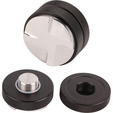 Presse à café antidérapante en acier inoxydable de 58 mm pour usage commercial (4 pentes angulaires, noir) (1/5)
