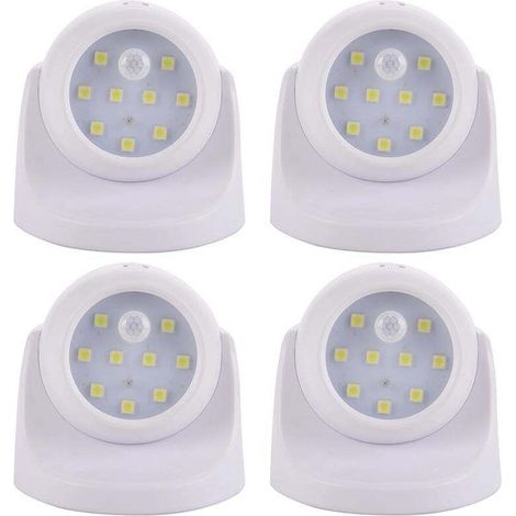 Lot de 2 lampes à détecteur de mouvement à piles 360° (blanches) (1/2)