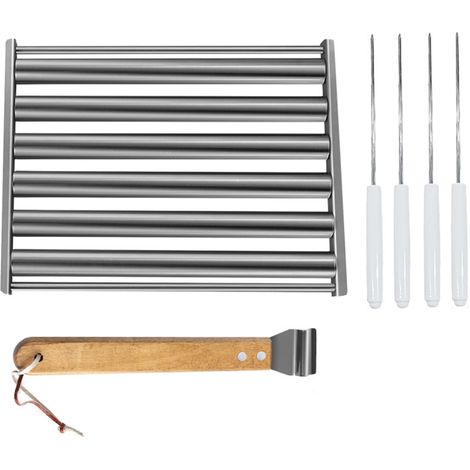 Rouleau à hot-dogs en acier inoxydable avec poignée, outil de cuisson uniforme pour les barbecues.-AquaForge (1/5)