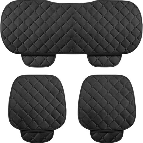 Housse de siège auto, protection de siège, coussin de siège universel pour la plupart des voitures, véhicules, SUV et plus, confort doux (Noir 1) (1/5)