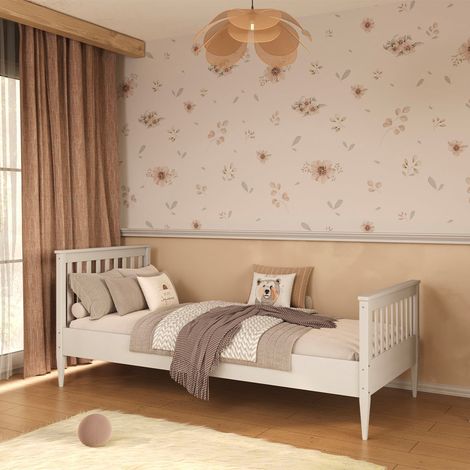 Letto Ignas 90x200 con rete a doghe Bianco (1/5)