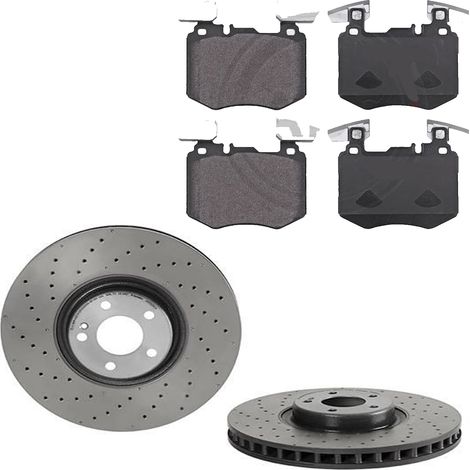 KIT FRENI ANTERIORI compatibile con MERCEDES-BENZ GLC (X253) - DISCHI + PASTIGLIE OEM: P 50 159 , P 50 139 / 25754 Z , 25753 Z /SOSTITUZIONE DIRETTA/BASSA POLVERE/SILENZIOSO (1/5)
