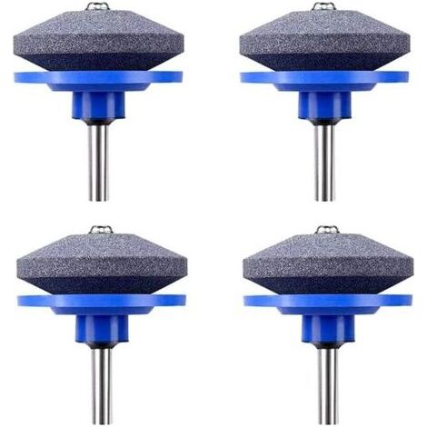 Affûteuse de Tondeuse à Gazon,4 PCS Universel Tondeuse À Gazon Affûteuse De Lame Rotative Meuleuse De Jardin Pierre De Roue pour Perceuse Électrique Perceuse À Main Kit De Réparation (1/5)