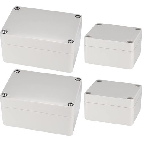 Pieces Waterproof Junction Boxes, Junction Box, Outdoor Electrical Waterproof Project Enclosure, Plastic Cable Connection Box for Electronic Component - 2 Sizes/White (1/5)