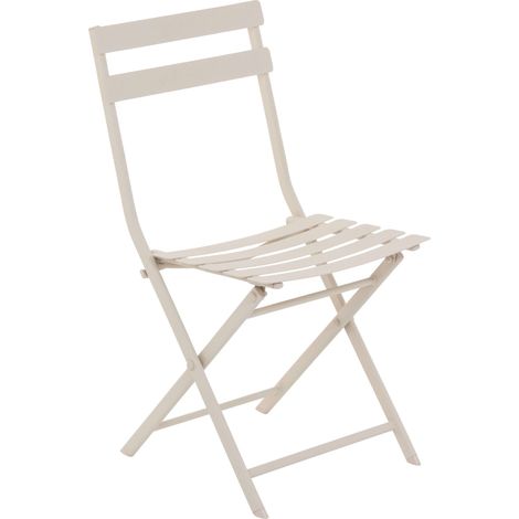 Pack de 4 Sillas para Exterior Greensboro Estilo Exterior en Color Beige Confeccionado en Metal y Plegables 51x81x42 cm (1/5)