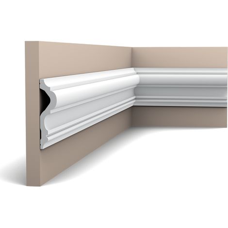 P8050 Cimaise murale Orac Decor - 12x3x200cm (h x p x L) - moulure décorative polyuréthane A l'unité